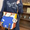 College Style Schoolbag Women's Contrast Backpack Large Capacity Tote Bag Multi-Use Crossbody Bag