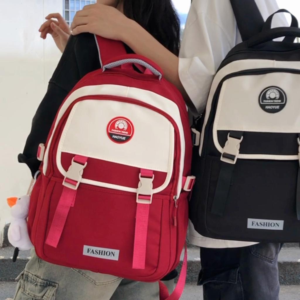Color Block Student Schoolbag Women's Travel Backpack Men's Large Capacity Campus Backpack