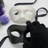 Máscara de Festa de Halloween Com Cobertura Espessa Para os Olhos Para Adultos Acessório de Fantasia de Plástico Preto