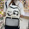 Classroom Backpack Lightweight Nylon With Letter Print And Transparent Layer Design For Teen Use