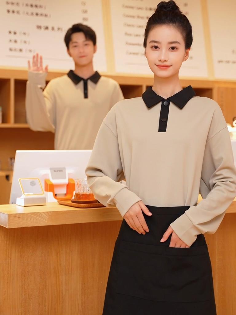 Business Casual Outdoor POLO Sweater Autumn Color Block Lapel Long Sleeved Hoodie Couple's Outfit Men's and Women's Fashionable Hoodie Boutique Top
