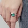 Bamoer 925 Sterling Silver Simple Synthetic Paraiba Opening Ring Blue Stone Adjustable Ring for Women Gift Fine Jewelry