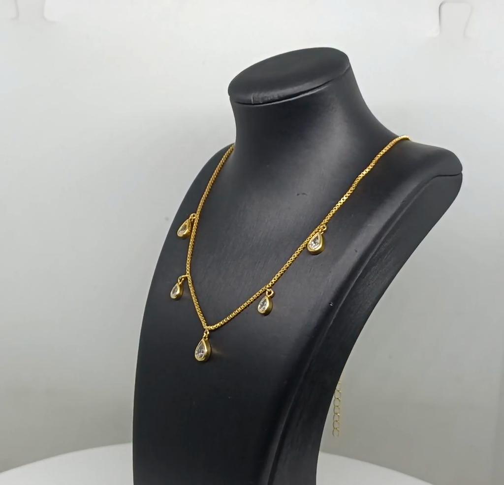 Teardrop Gold Vermeil Necklace -925 Sterling Silver