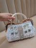 Fashionable Large Capacity Single Shoulder Crossbody Sequin Studded Diamond Handbag