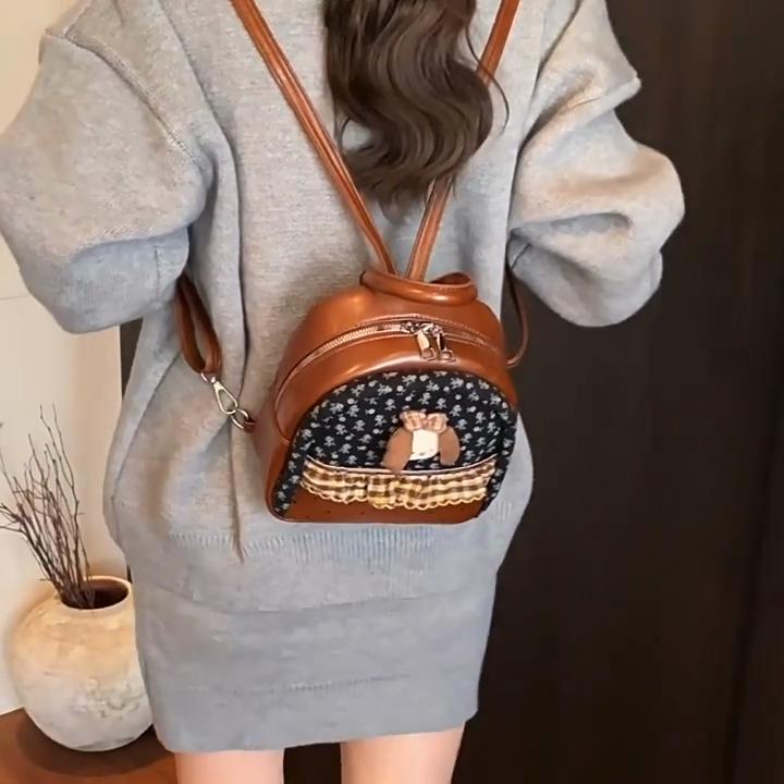 Pu Material Cute Cartoon Mini Backpack For Daily Casual Travel Girls