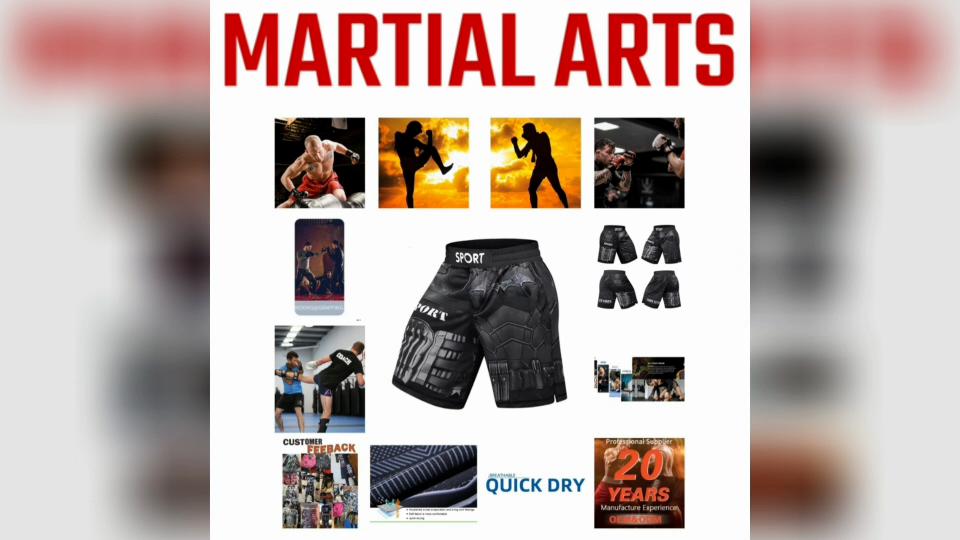 Pantaloni scurți de box MMA Muay Thai Kickboxing Sport Fitness Unisex Bărbați și femei Antrenament Uscare rapidă Imprimare Elastic Talie Gym Fitness Antrenament