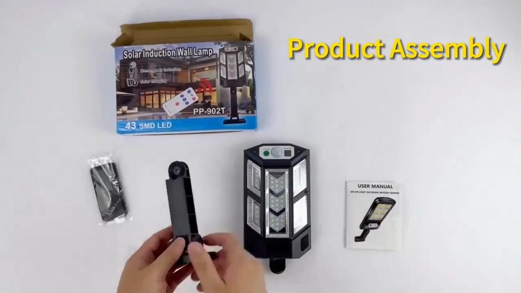 Cele mai noi lumini solare puternice de exterior Lampă solară cu senzor de mișcare 4 moduri Impermeabilă IP65 Lumină solară de grădină stradală pentru curte