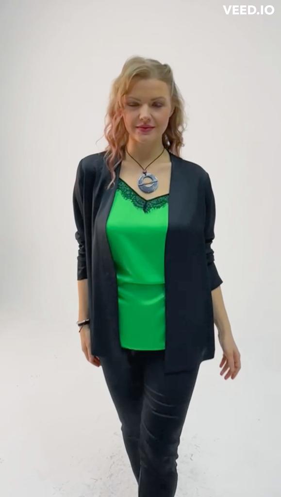 Fierte Kurtka damska w dużym rozmiarze Lm15080 bez guzików bez podszewki