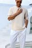 Summer Casual Linen Blend Short Sleeve Shirt for Men - Breathable Henley Neck Button Down Tops in Solid Colors