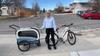 Sepnine 2-in-1 Dog Bike Trailer Stroller,Foldable Dog Cart with Quick Release Wheels,110lbs Capacity,Non-Slip Floor