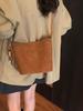Ladies Handbag Female Bucket Bag Retro Basket Shoulder Bag Travel Faux Suede Bucket Bags Small Soft Tote Bags Daily