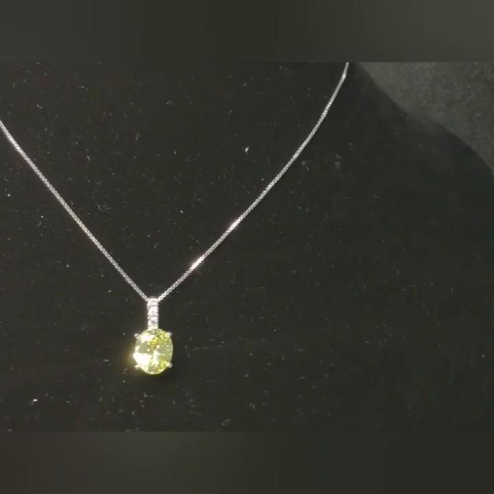 Umcho Colares de pingente de zircão verde maçã oval vintage de luxo para mulheres, marca fina para casamento