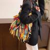 Niche design large-capacity underarm shoulder bag female personality Indian style fringed commuter messenger bag