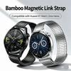22mm Universal Magnetic Metal Watch Band Bamboo Link Stainless Steel Strap Replacement Wristband For Huawei GT6 GT5 Watch 6 Pro 5 Pro Samsung Garmin