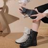 Johnature Hollow-out Breathable Mid-calf Summer Boots Comfortable Soft Soled Genuine Leather Women's Shoes