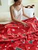 Christmas, Thickened, Flannel, Blanket, Coral Fleece, Air Conditioning Blanket, Warmth