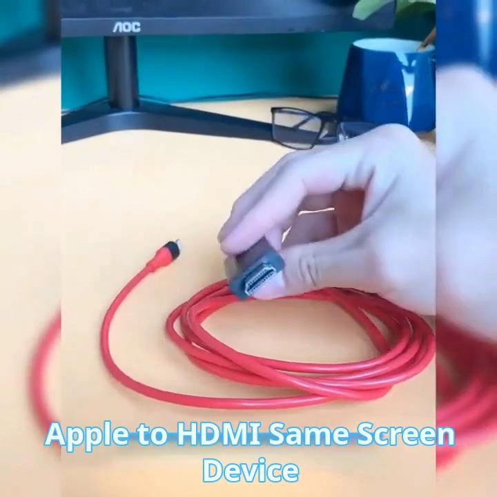 Stejný kabel obrazovky je připojen k televizoru pro mobilní telefony Iphone.