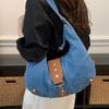 Vintage Large Capacity Denim Bag Women's Shoulder Underarm Bag Commuter Crossbody Bag