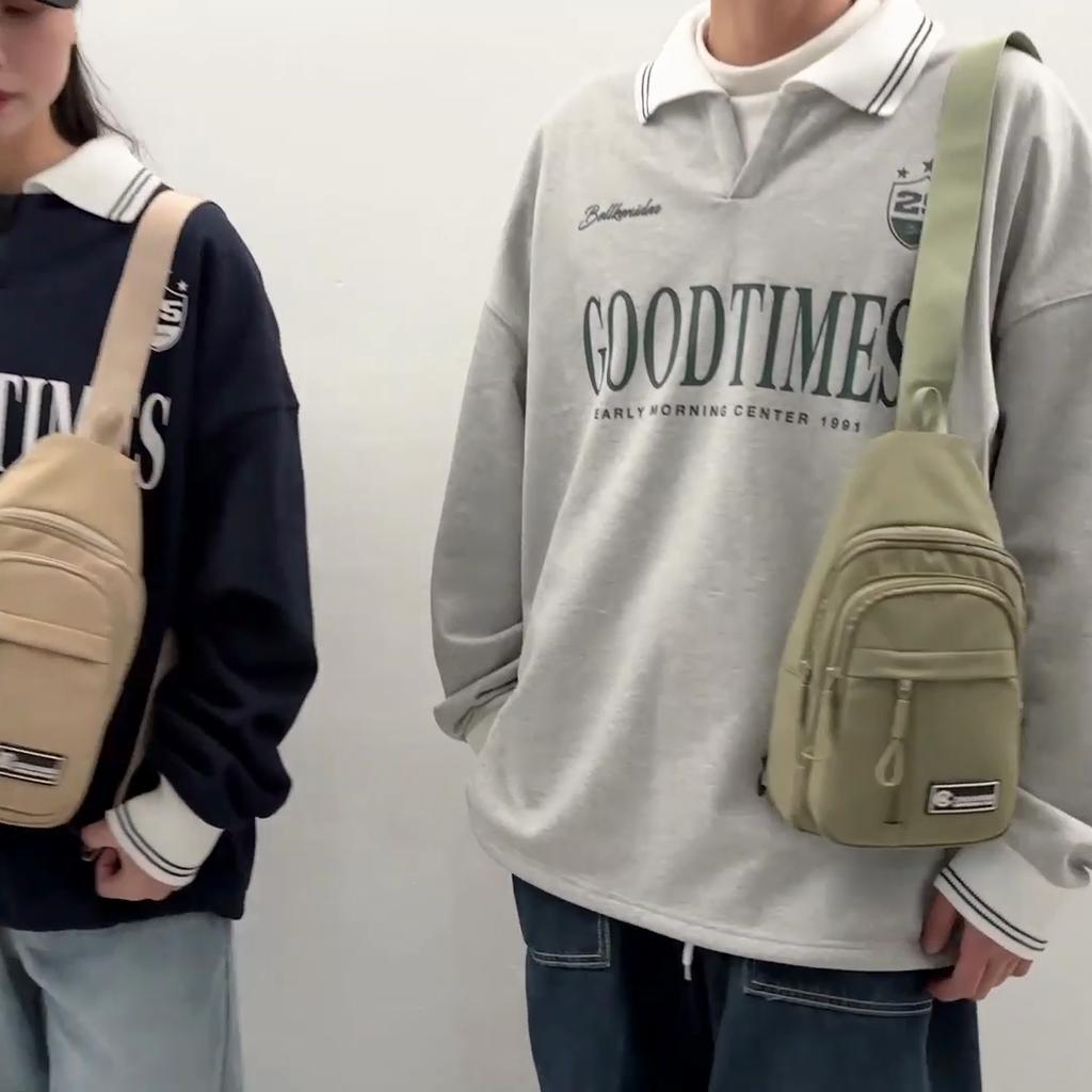 Chest Bag Lightweight Student Crossbody Bag Outdoor Riding Multifunctional Waist Bag Multi-Compartment Mobile Phone Bag