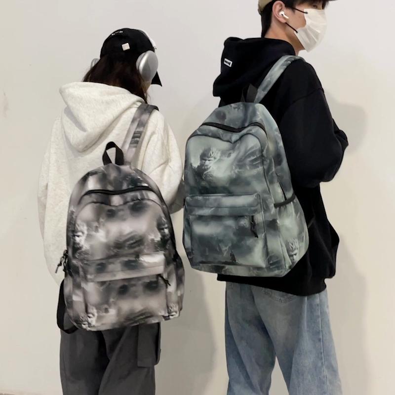 Schoolbag Men's Tie-Dye Print Backpack Student Backpack