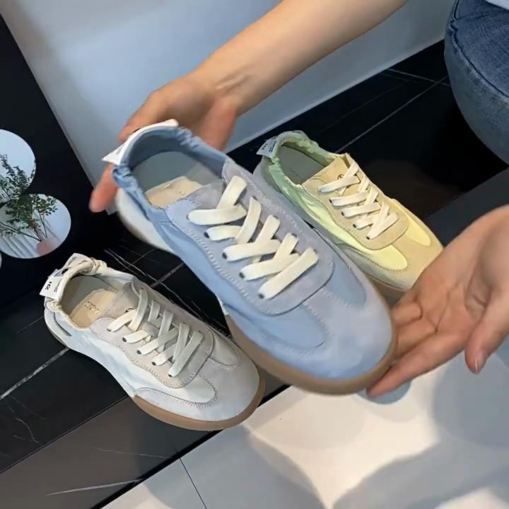 Summer Genuine Leather Casual Sports Forrest Gump Shoes White Shoes Women's German Training Shoes