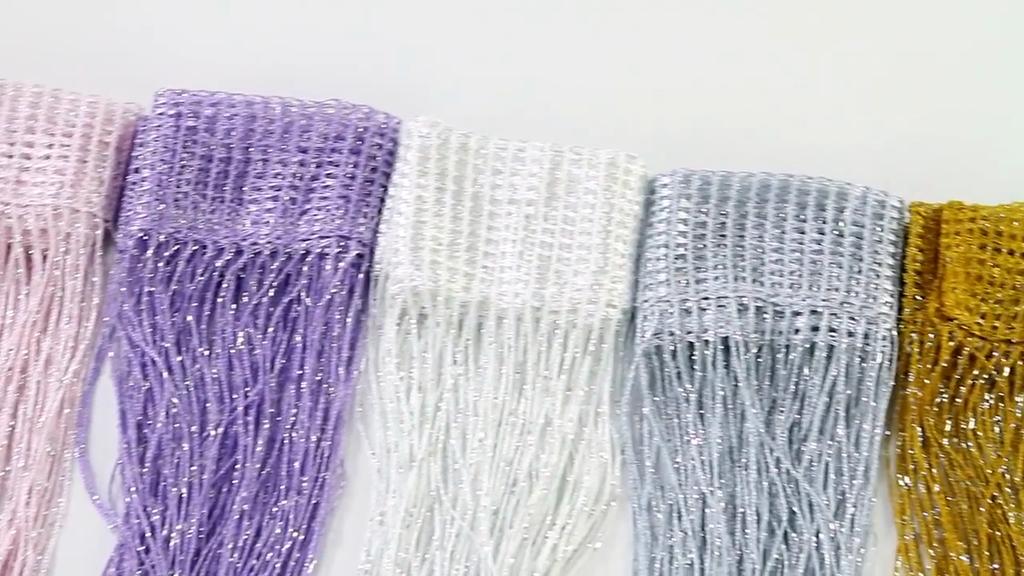 100x200CM Living Room String Curtain Shiny Tassel Silver Line Cortinas Solid Color Window Home Door Divider Curtain