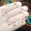Morganite Gemstone 925 Sterling Silver Jewelry Handmade Bracelet 7-9" For Her RB-13-10