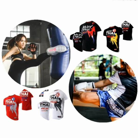 Muay Thai Kick Boxing 3D Print T-Shirt Men Women Unisex Short Sleeve O-Neck Round Neck MMA Mix Martial Art Training Fitness Workout Gym