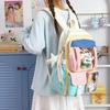 Color Block Student Schoolbag Multi-functional Large Capacity Backpack Lightweight Travel Backpack