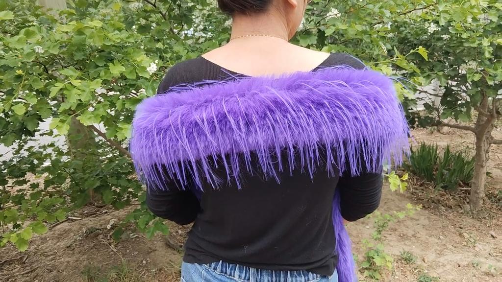 Super Long Plush Imitation Fur Scarf Fringed Winter Fashion with Dopamine Plush Feather New Scarf