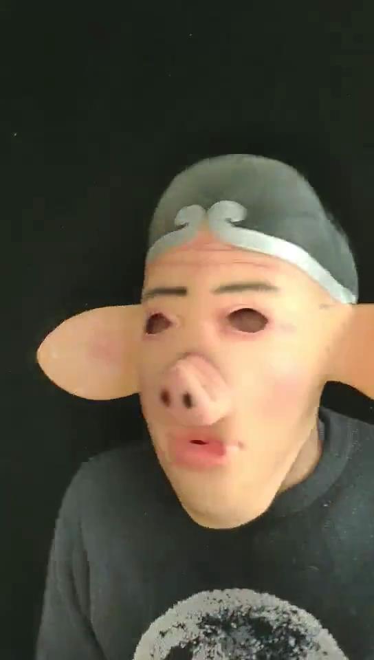 Pig Mask Cartoon Latex Humorous Festival Prop For Cosplay And Party