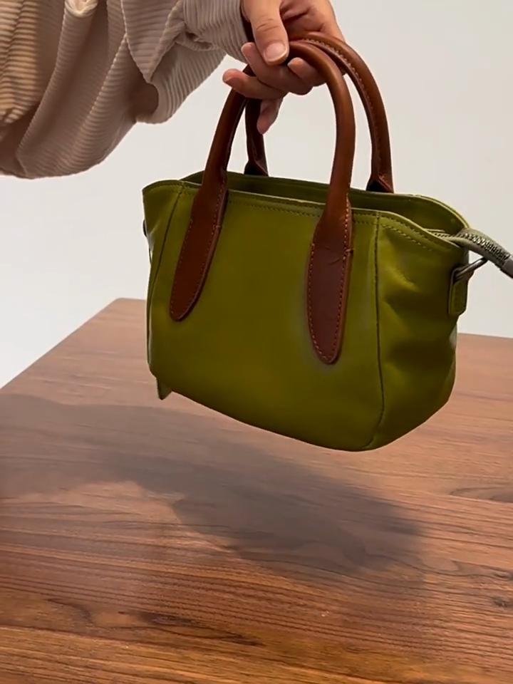 Johnature Small Bag Versatile Shoulder Crossbody Bag Simple Handbag Commuter Genuine Leather Women's Bag