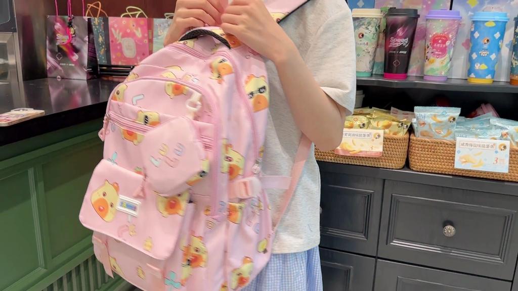 Cartoon Print Student Schoolbag Women's Backpack Large Capacity Backpack
