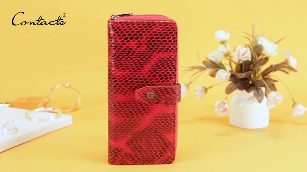 Johnature Fashion Genuie Leather Women Wallet Rfid Anti Theft Soft Cowhide Long Hand Wallet Card Holder Phone Purse