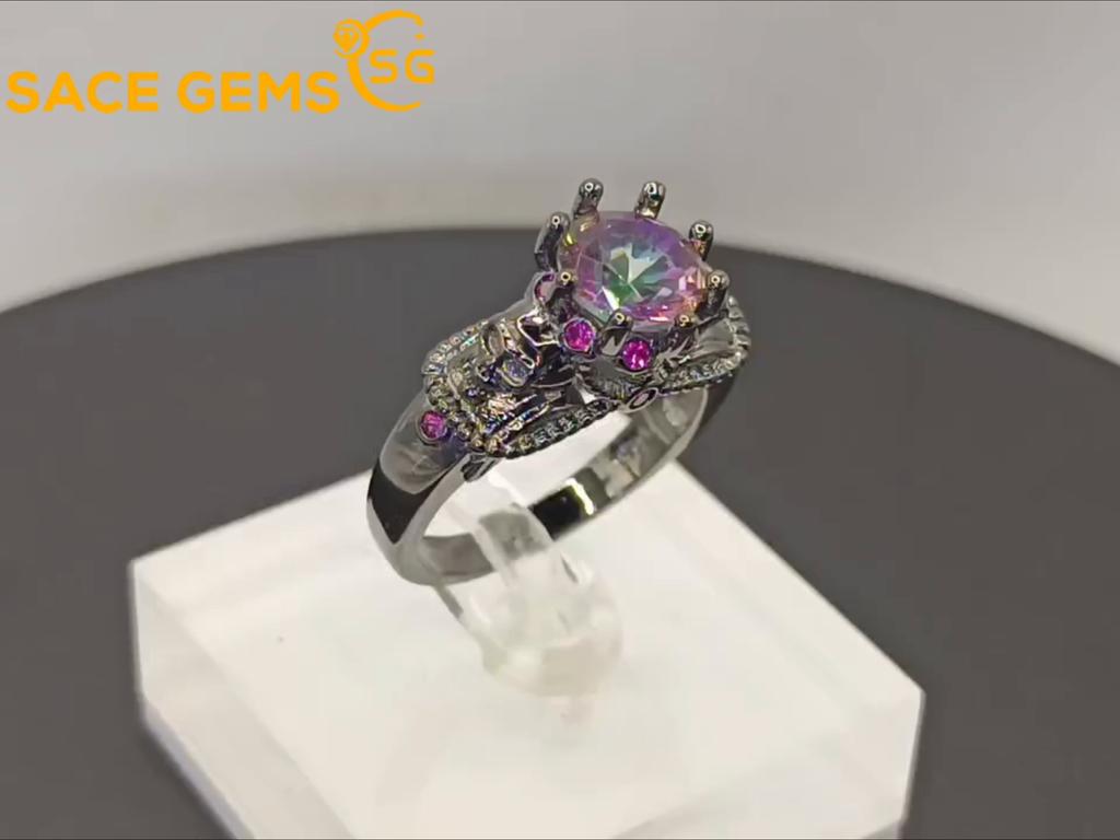 Sace Gems Classic Copper Alloy Zircon Ring Ladies Jewelry Wedding Promise Party Gift