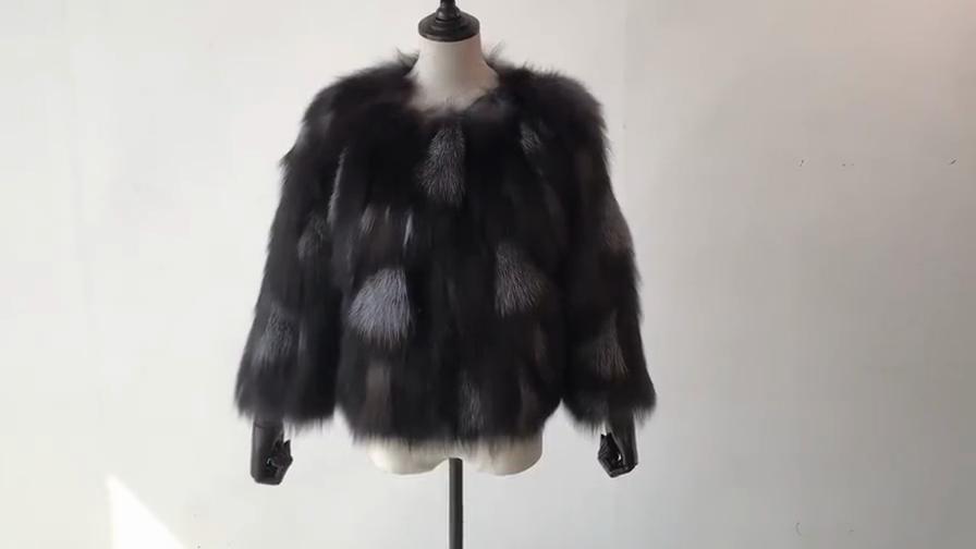 Hot Sale Women Real Silver Fox Fur Coats Winter Warm Natural Fox Fur Jackets Russian Lady Short Style Genuine Fox Fur Outerwears