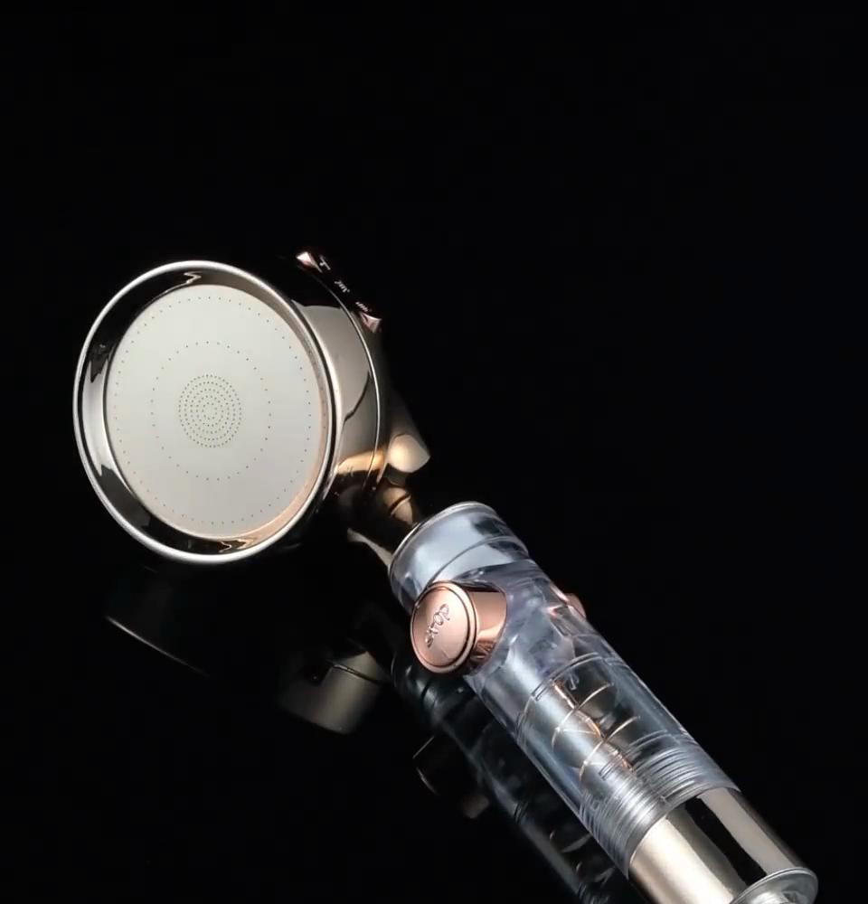 3-Function Filter Shower Head with Stop Button Magic Waterline High Pressure Bathroom Handheld Shower Nozzle