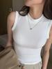Round Neck Knit Tank Top Straps Crop Tops Women Summer Camis Solid Color Yoga Camisole Fashion SportsTube Female Sleeveless Cropped Y2K Girl Clothes
