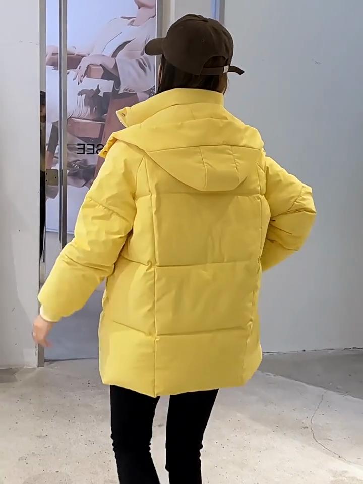 2XL Dam Dunjacka Dam Mellång Bomullsjacka Vinter Ny Koreansk Förtjockad Bomullskappa Student Brödkappa Bomullsjacka