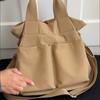 Canvas Bag Women's Large Capacity Lightweight Tote Bag Solid Color Shoulder Crossbody Bag