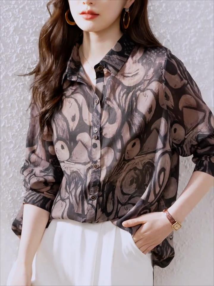 MODIQUE Spring Summer Plus Size New Women Loose Vintage Cotton Linen Floral Print Blouse Shirts Female Casual Oversize Long Sleeve V-Neck Top T-Shirt