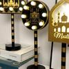 Eid Mubarak Mond Stern Lampe Holz Ornament 2025 Ramadan Kareem Heim Tisch Dekoration LED Licht Laterne Islamische Muslimische Party Geschenk