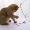 Kattenhengel Speelgoed Bijtbestendige Lint/Stofstrip Lange Stok Grappig Interactief Felgekleurd Stressverlichter Kittens Peelspeeltje Huisdierbenodigdheden
