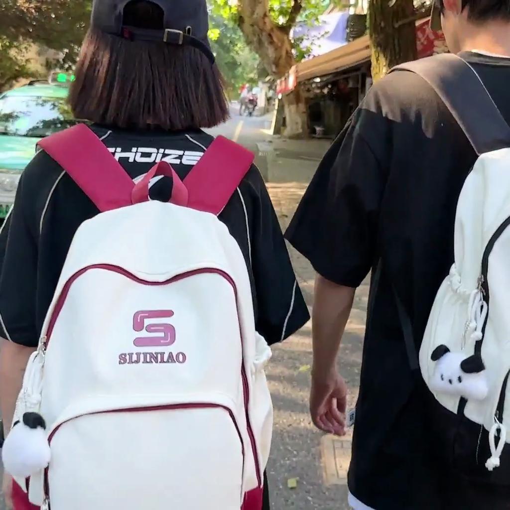Letter Student Schoolbag Women's Large Capacity Backpack Men's Computer Travel Backpack