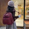 Vintage Leather Backpack for Women Casual Daypack Travel Shoulder Bag with Multi Pockets
