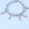 WOSTU 925 Sterling Silver Cute Cat Animal Charms Pendant for Original 3mm Bracelets & Necklaces