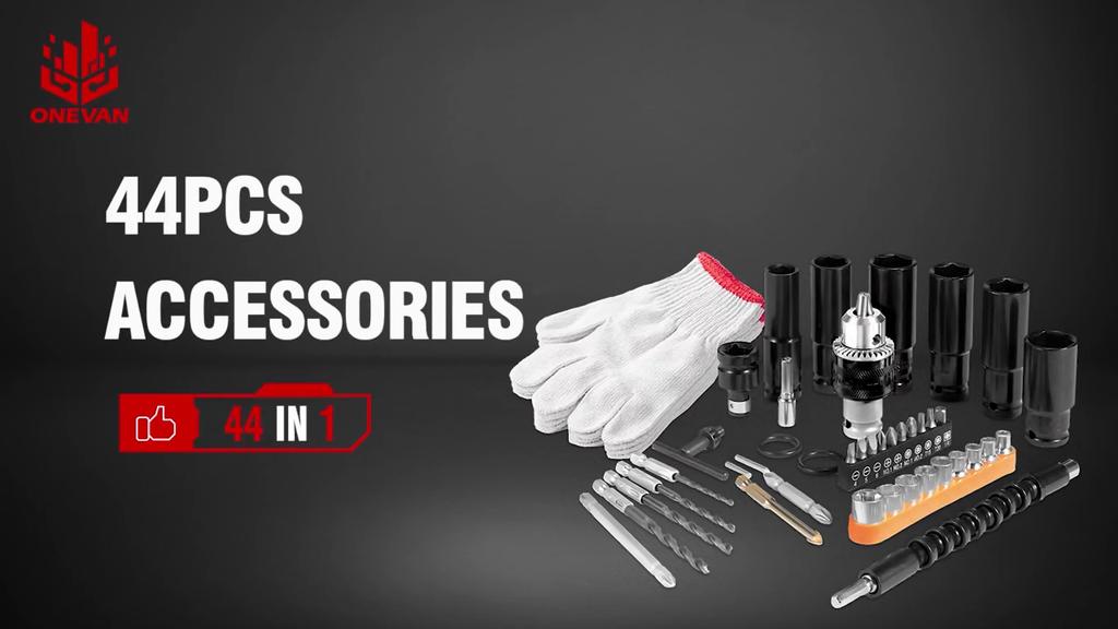 ONEVAN 44Pcs Set Electric Impact Wrench Socket Adapter Drill Chuck Drive Collet Converter Kit for Electric Wrench Screwdrivers