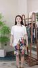Summer Solid color Tshirts and Print shorts Simple Homewear O-Neck Loose Tshirts and Poplin short pants Casual sleepwear suits