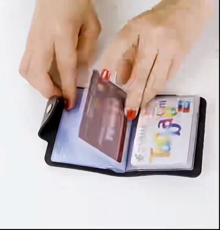 1PC Portable PU Leather 24 Bits Card Case Business Card Holder Men Women Credit Passport Card Bag