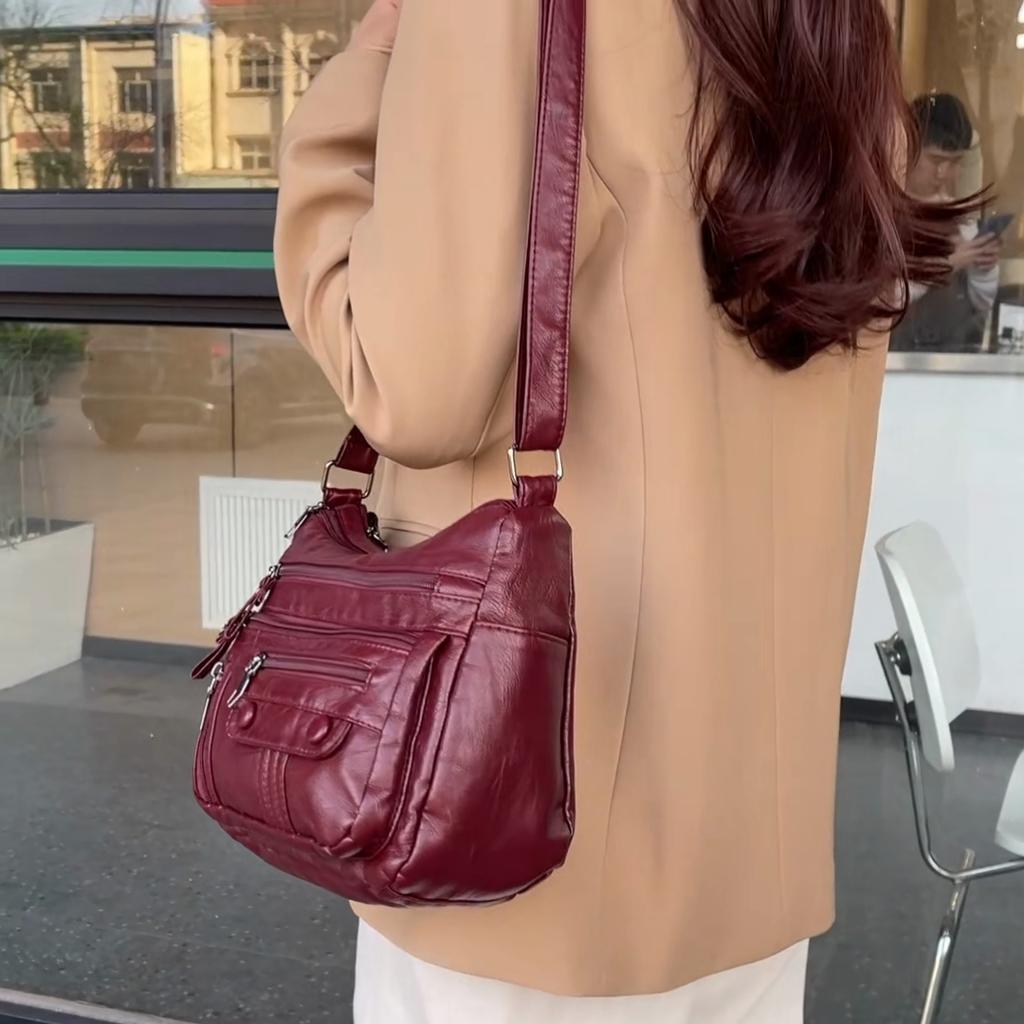 Multi-Layer Multi-Pocket Shoulder Bag Women's Crossbody Bag Mother Bag